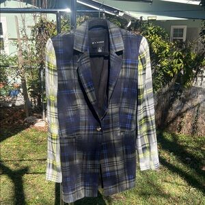 BP Blue and Green Plaid Women's Blazer